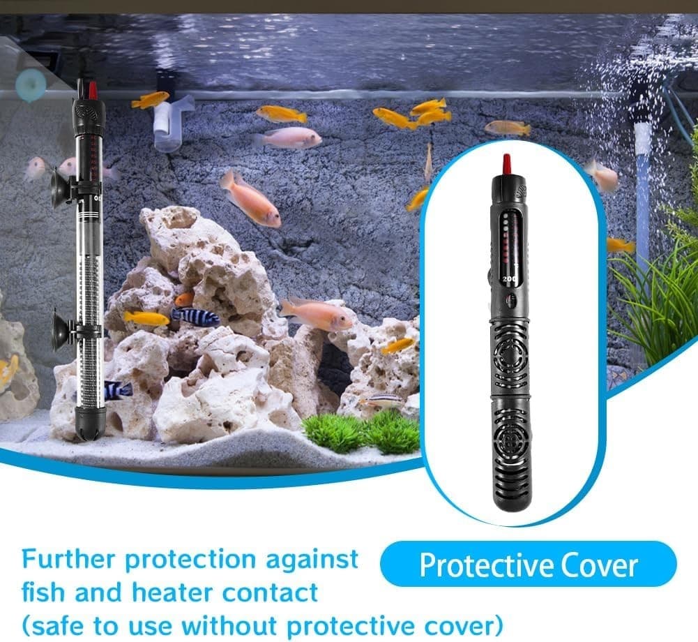 Riscaldatore per acquario 100W 100-120L con ventose temperatura regolabile in Ginevra CL Store - Battipaglia, commercioVirtuoso.it