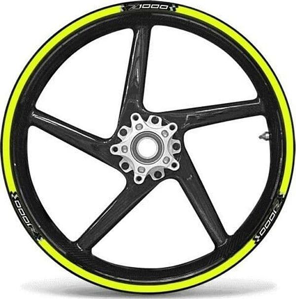 KIT STRISCE ADESIVE compatibili per CERCHI 17 MOTO KAWASAKI Z1000 - GIALLO FLUO in Decalcomanie adesivi e magneti LabelBike - Bibbiano, commercioVirtuoso.it