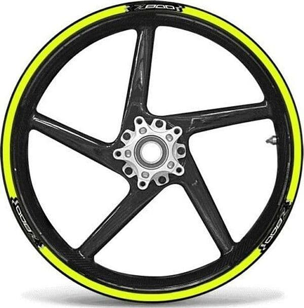 KIT STRISCE ADESIVE compatibili per CERCHI 17 MOTO KAWASAKI Z800- GIALLO FLUO in Decalcomanie adesivi e magneti LabelBike - Bibbiano, commercioVirtuoso.it