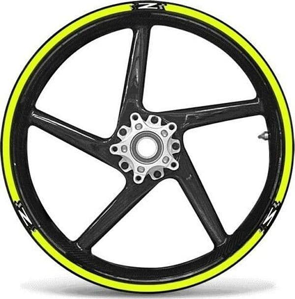 KIT STRISCE ADESIVE compatibili per CERCHI 17 MOTO NAKED KAWASAKI Z GIALLO FLUO in Decalcomanie adesivi e magneti LabelBike - Bibbiano, commercioVirtuoso.it