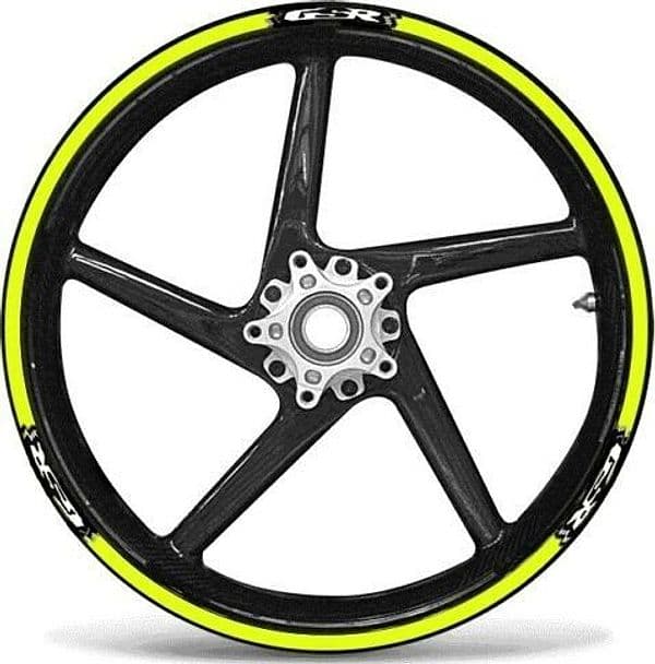 KIT STRISCE ADESIVE compatibili per CERCHI 17 MOTO SUZUKI GSR - GIALLO FLUO in Decalcomanie adesivi e magneti LabelBike - Bibbiano, commercioVirtuoso.it