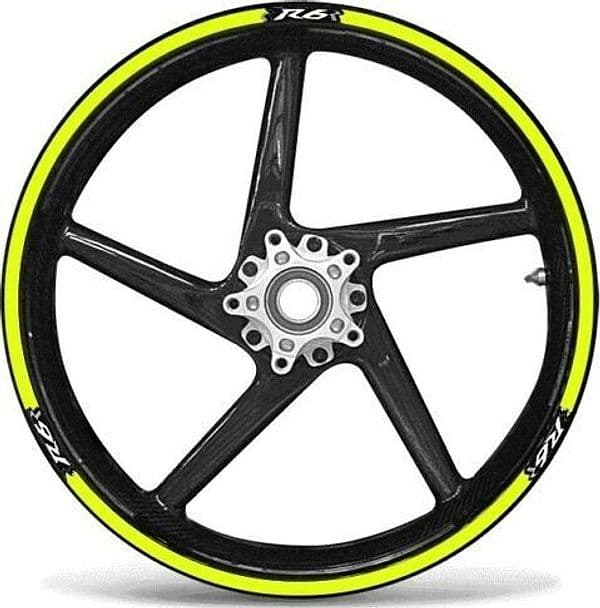 KIT STRISCE ADESIVE compatibili per CERCHI 17 MOTO YAMAHA YZF-R6 GIALLO FLUO in Decalcomanie adesivi e magneti LabelBike - Bibbiano, commercioVirtuoso.it