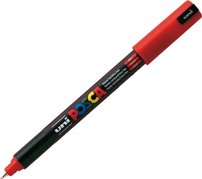 Marcatore Uni Posca Pen Pc1M P.Extra Fine 0,7Mm Rosso Uni Mitsubishi in Pennarelli per disegno Il Centro - Jesi, commercioVirtuoso.it