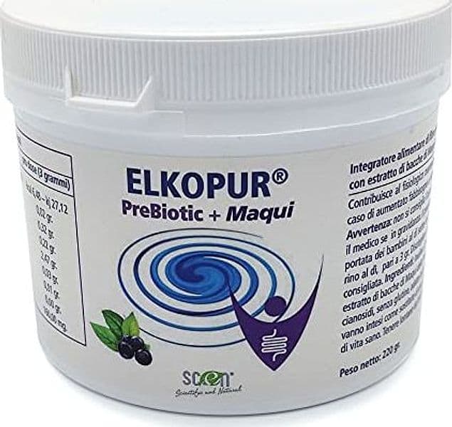 Elkopur PreBiotic + Maqui - integratore alimentare di Inulina polvere da cicoria con Maqui estratto, 220 grammi in Lactobacillus Scen Scientific and Natural - Poggibonsi, commercioVirtuoso.it
