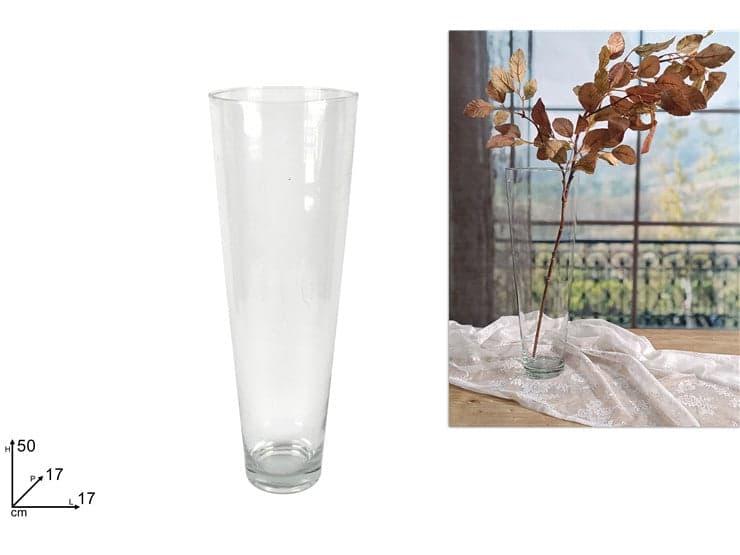 Vaso Vetro Conico H50cm x Diametro 17cm in Vasi Save The Money - Rimini, commercioVirtuoso.it