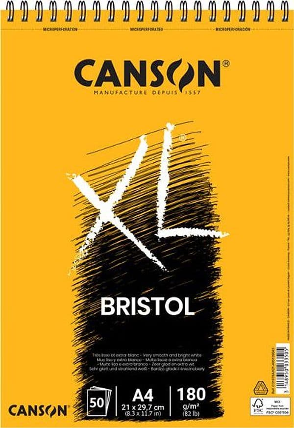 Blocco Spiralato Lato Corto Xl Bristol A4 50 Fg. 180 Gr. Canson in Fogli da disegno sfusi Il Centro - Jesi, commercioVirtuoso.it