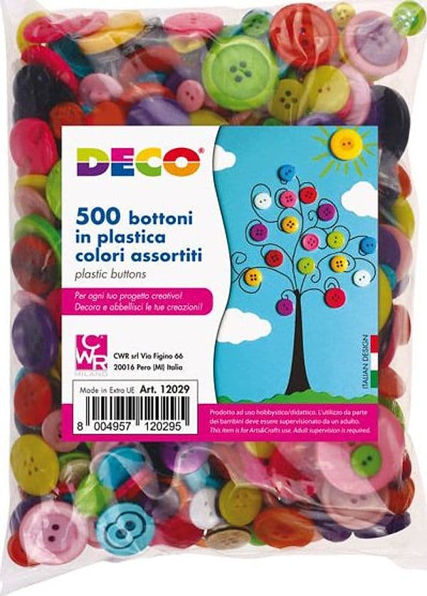 Confezione 650 Bottoni In Plastica Colori Assortiti Deco in Bottoni Il Centro - Jesi, commercioVirtuoso.it
