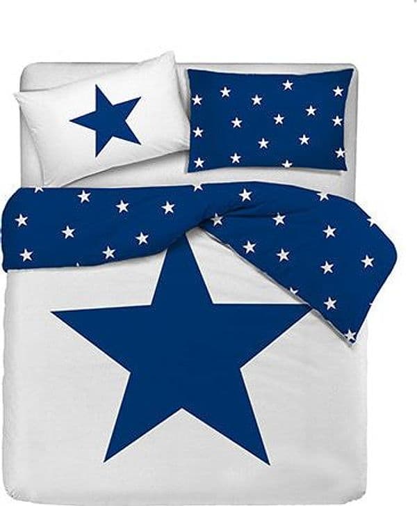 Set copripiumino federe letto 100% cotone stampa digitale STELLA BLU/STELLINE in Set copripiumini e federe Vanita di raso - Sesto San Giovanni, commercioVirtuoso.it