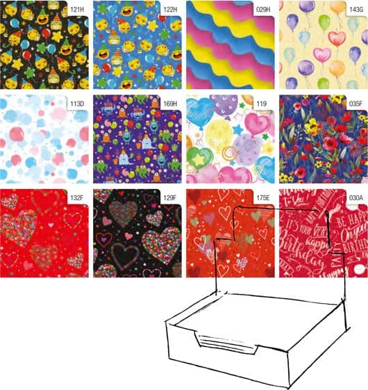Scatola 100Fg Carta Regalo Raso Fantasia 70X100Cm Rex Sadoch in Scatole da regalo Il Centro - Jesi, commercioVirtuoso.it