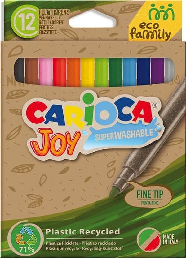 Scatola 12 Pennarelli Joy Eco Family Lavabili Colori Assortiti Carioca in Pennarelli per bambini Il Centro - Jesi, commercioVirtuoso.it