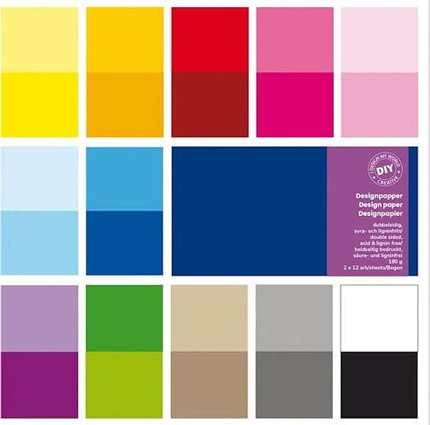 Busta 24 fg carta Scrapbooking 30,5x30,5cm 180gr/mq ass. Tinte e TonalitA' DECO