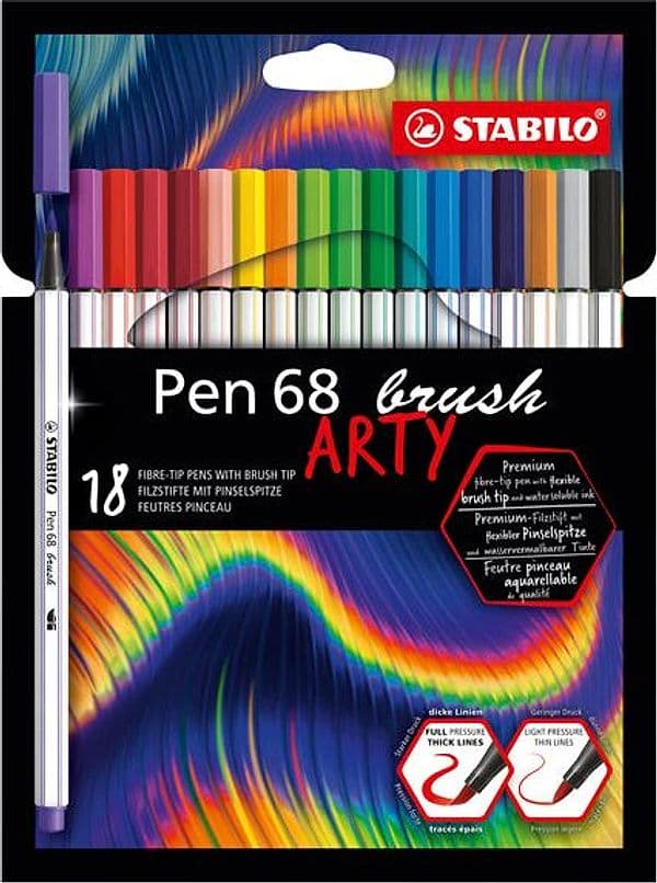 Astuccio 12 Pennarelli Pen 68 Brush Arty Line 568/12 Stabilo in Pennarelli per disegno Il Centro - Jesi, commercioVirtuoso.it