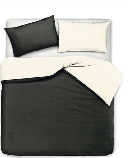 Set copripiumino federe letto bicolor double face parure copripiumino in cotone made in Italy NATURALE/NERO in Set copripiumini e federe Vanita di raso - Sesto San Giovanni, commercioVirtuoso.it
