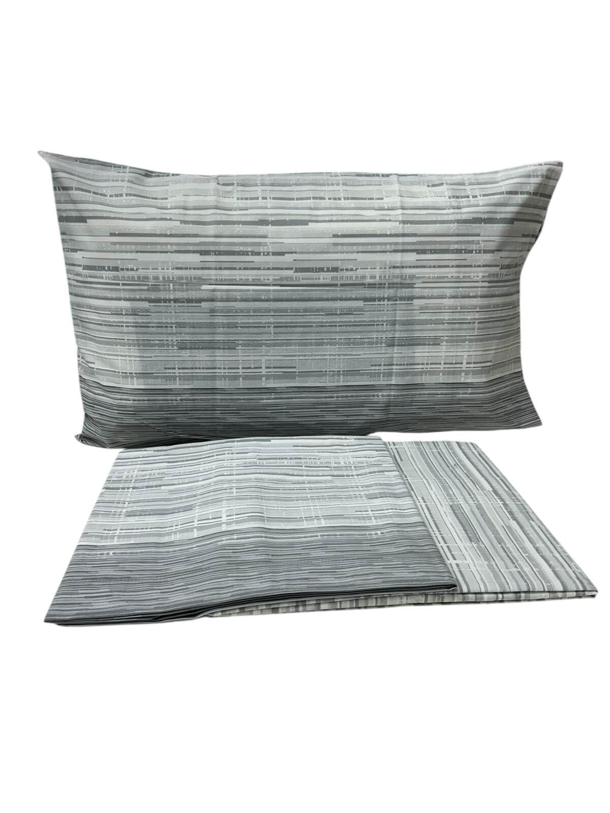 Completo Lenzuola Matrimoniale Righe in Cotone Made in Italy in Set di lenzuola e federe The King Luxury - San Marcellino, commercioVirtuoso.it