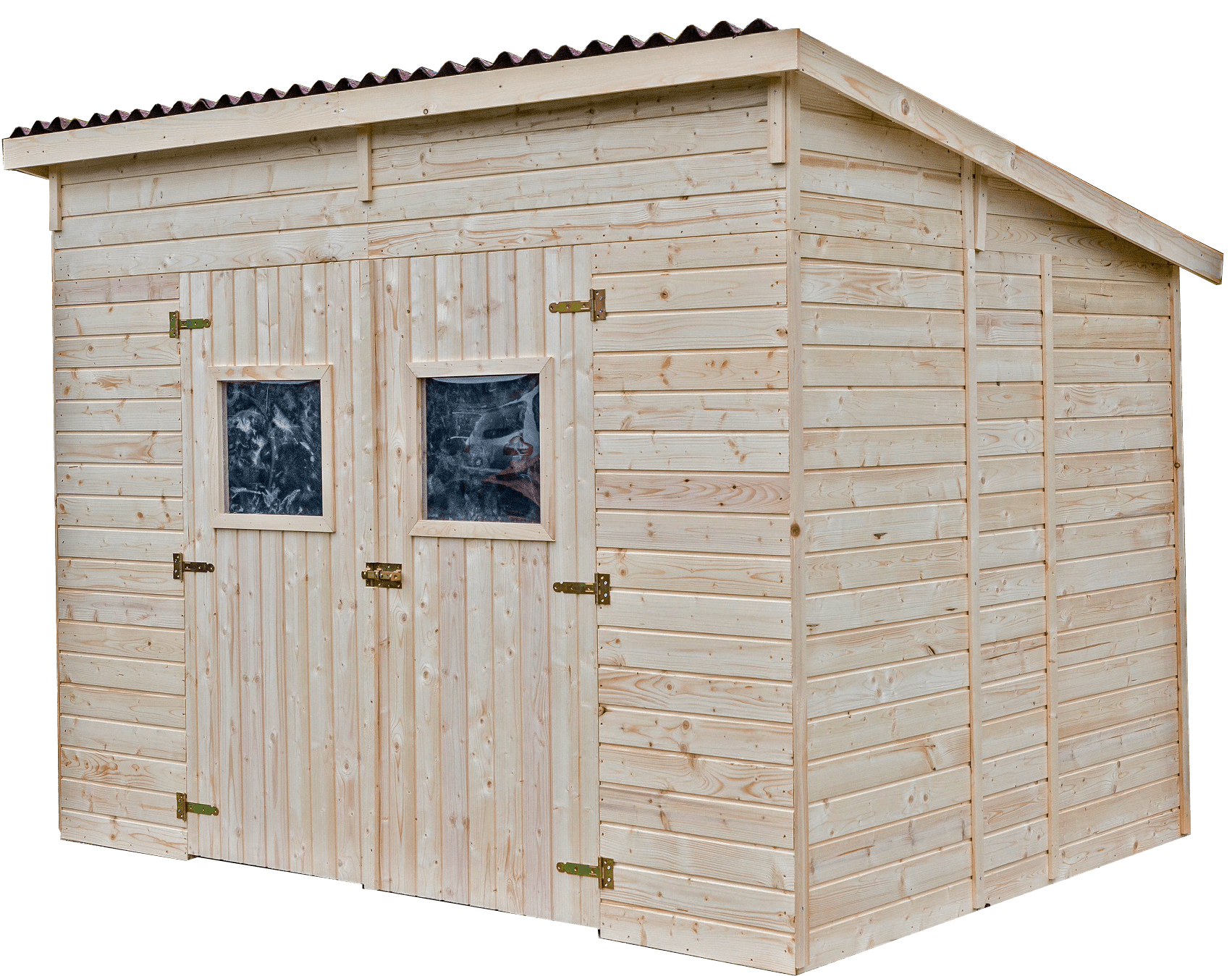 Casetta Di Legno A Pannelli Spessore Senza Pavimento Tetto Mono-pendenza 16mm 280x200cm Foresta