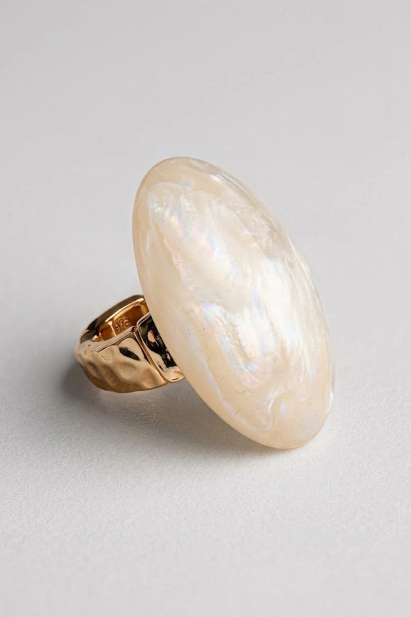 Anello elastico con pietra ovale in acrilico | MYA ACCESSORIES in prodotto You Store - Messina, commercioVirtuoso.it