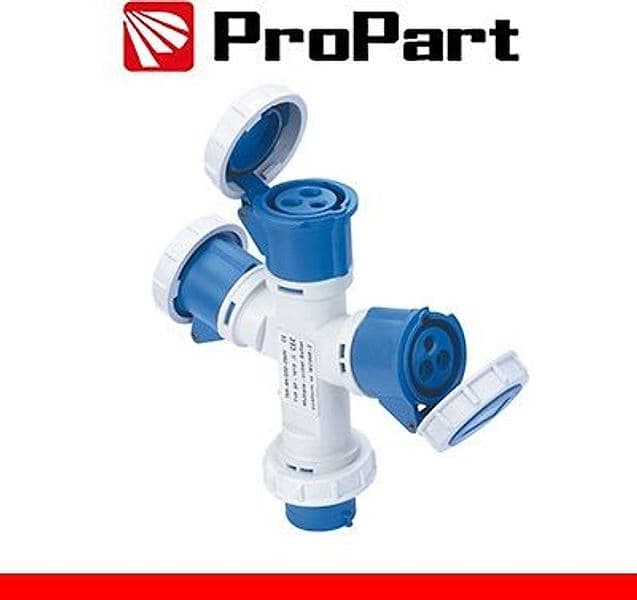 Adattatore Triplo Spina Ind.16A 2P+T 220-250V Cee Ip67 in Spine elettriche di corrente alterna Ebricowill - Palermo, commercioVirtuoso.it