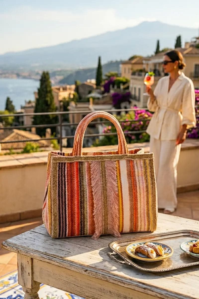 Borsa grande fantasia con frange e tracolla | PHO Firenze in prodotto You Store - Messina, commercioVirtuoso.it