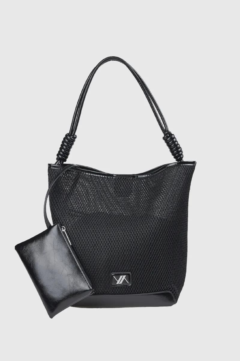Borsa a spalla hobo in tessuto traforato | Verde Fashion in Borse a spalla You Store - Messina, commercioVirtuoso.it