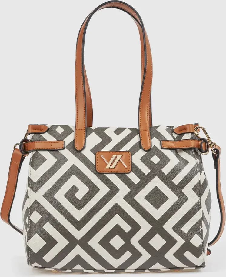 Borsa a spalla in ecopelle stampa geometrica | Verde Fashion in Borse a spalla You Store - Messina, commercioVirtuoso.it