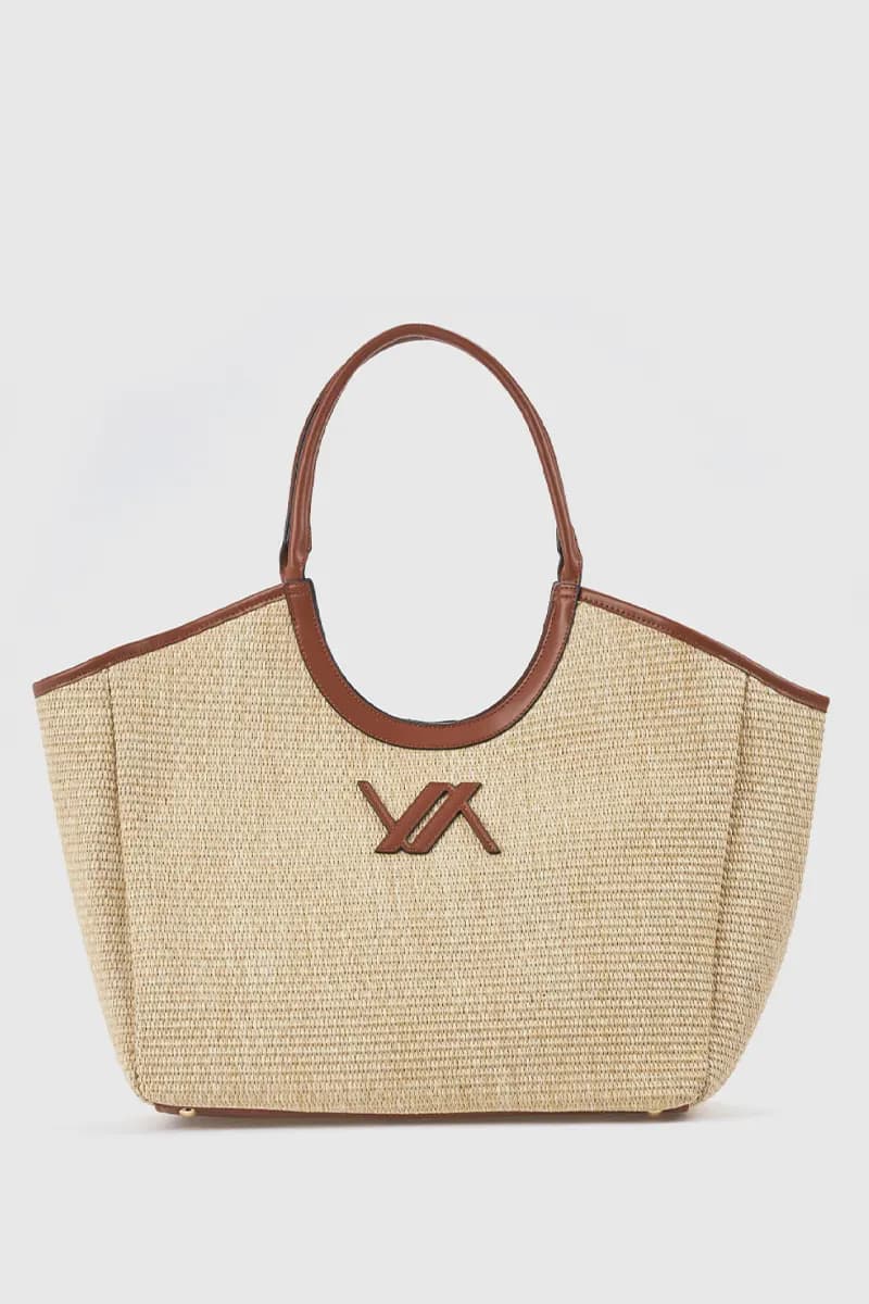 Borsa a spalla in rafia | Verde Fashion
