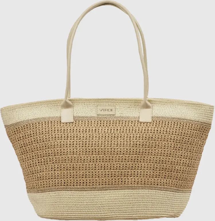 Borsa mare in paglia bicolore | Verde Fashion in prodotto You Store - Messina, commercioVirtuoso.it