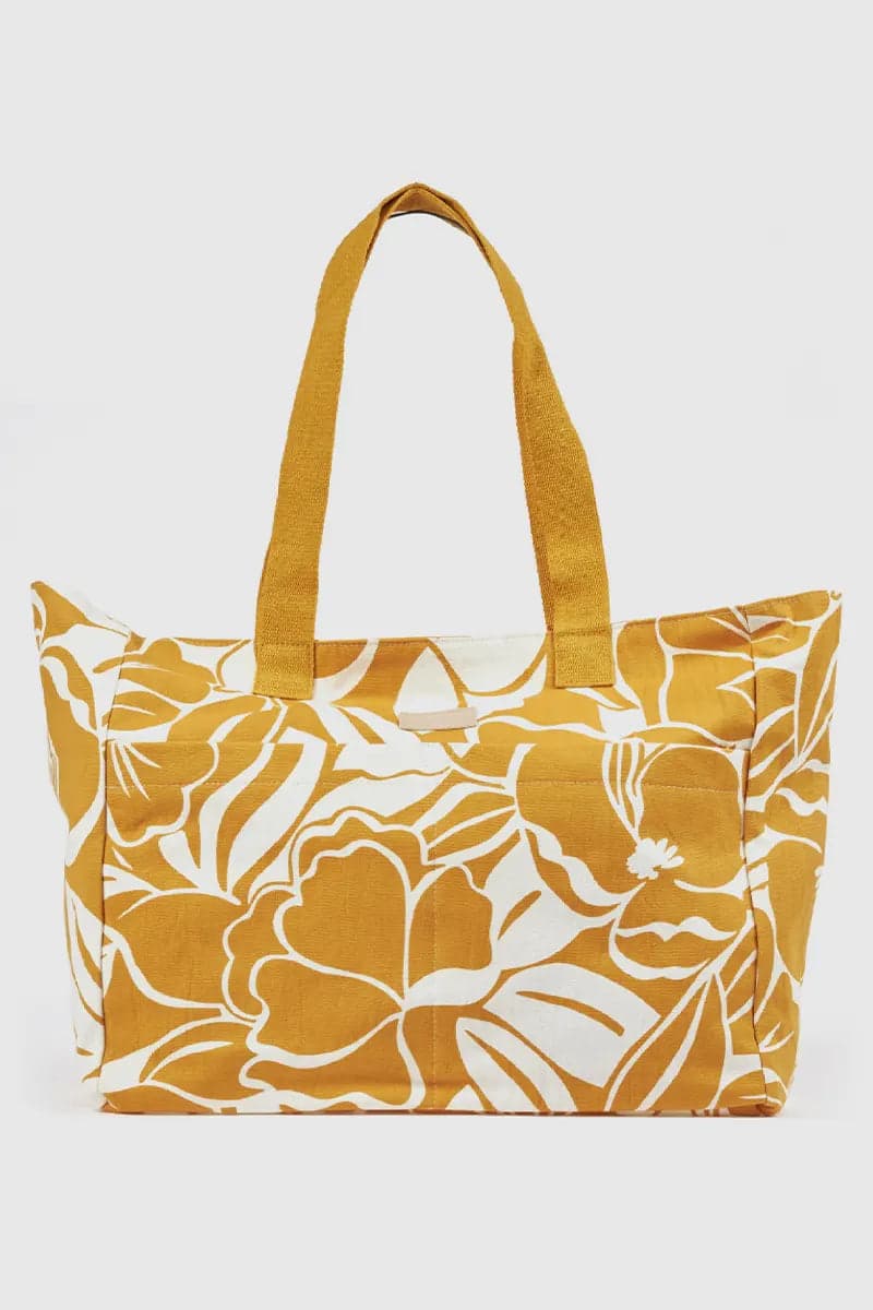 Borsa mare in cotone stampa fiori | Verde Fashion in prodotto You Store - Messina, commercioVirtuoso.it