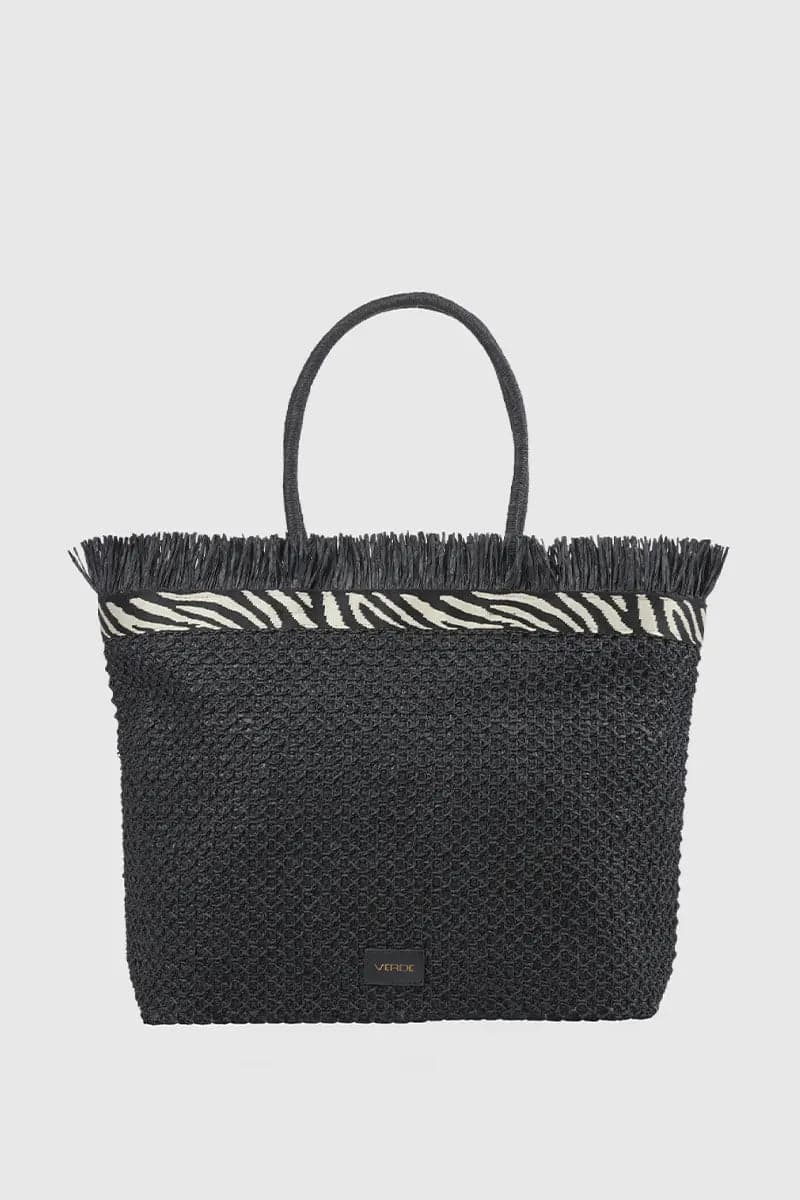 Borsa mare in paglia sfrangiata | Verde Fashion in prodotto You Store - Messina, commercioVirtuoso.it