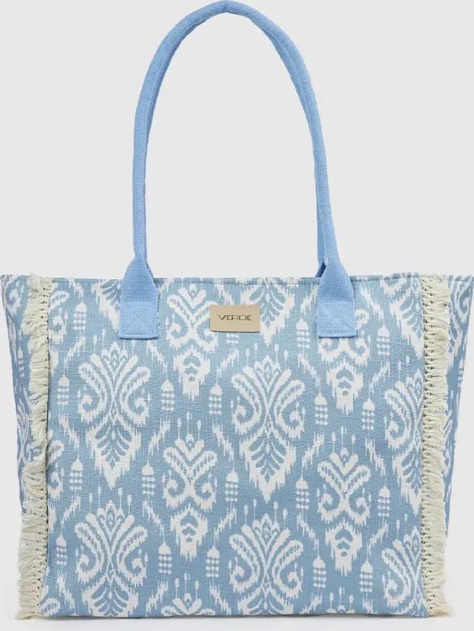 Borsa mare in tessuto stampa damascata | Verde Fashion in prodotto You Store - Messina, commercioVirtuoso.it