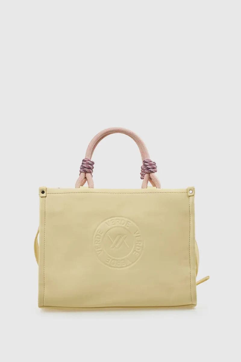 Borsa tote in ecopelle manico in corda | Verde Fashion in Borse a mano You Store - Messina, commercioVirtuoso.it