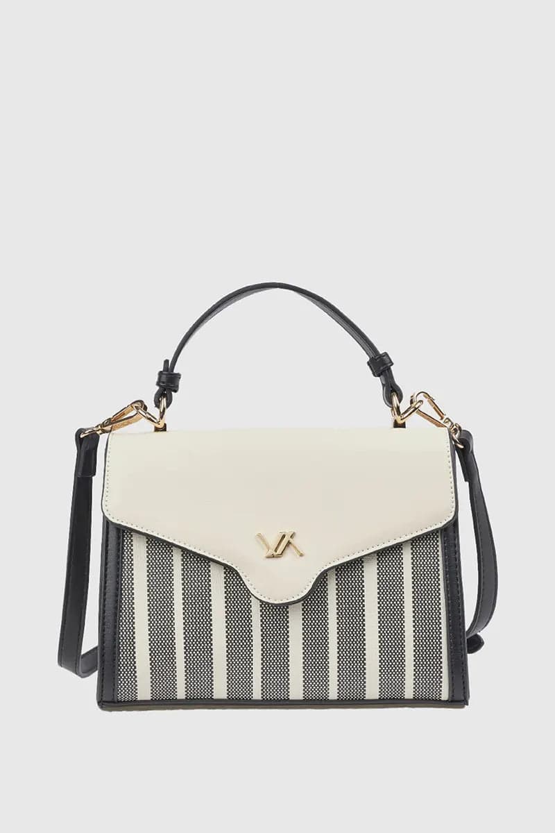 Borsa tote in ecopelle a righe | Verde Fashion in Borse Tote You Store - Messina, commercioVirtuoso.it