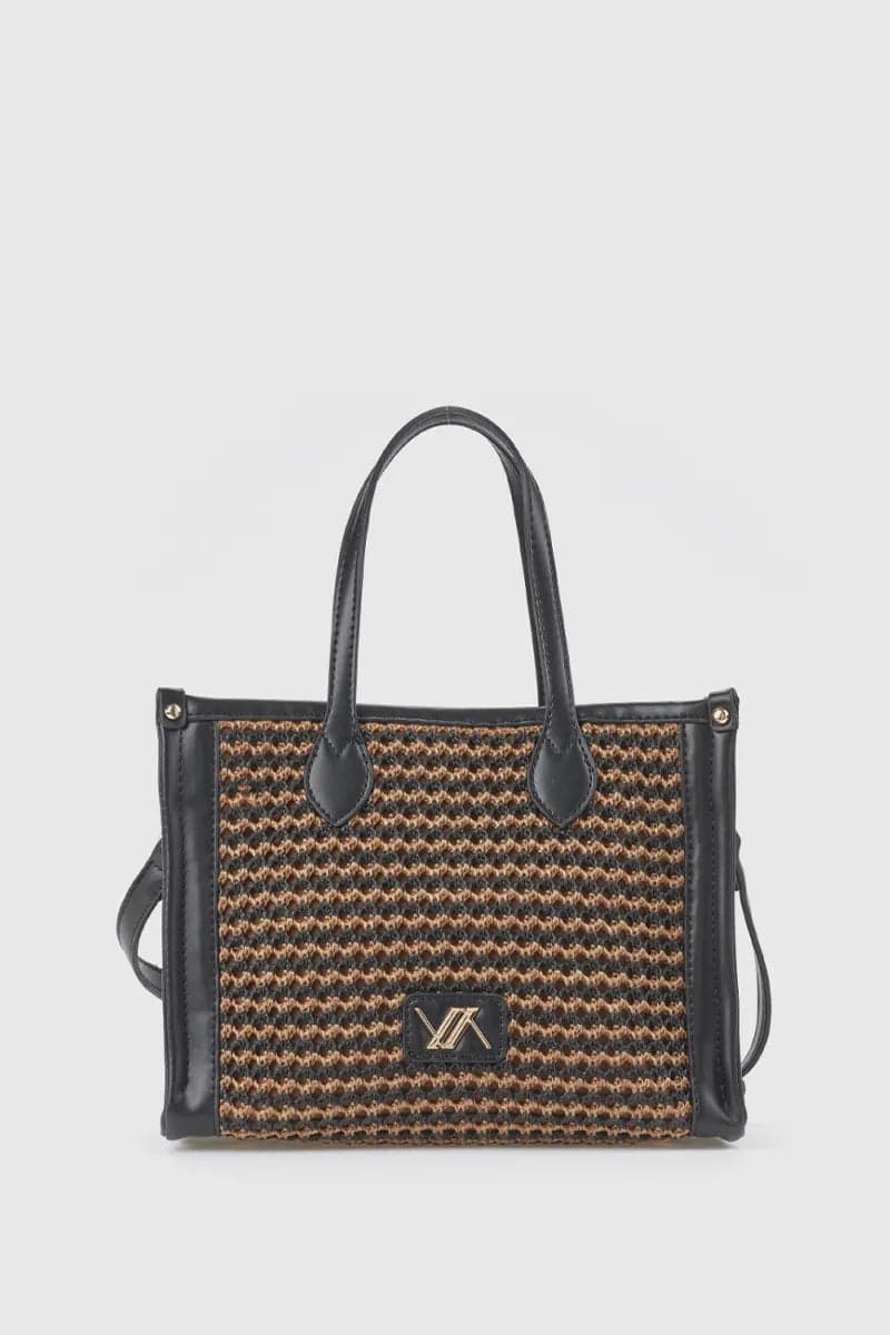 Borsa tote in tessuto intrecciato | Verde Fashion