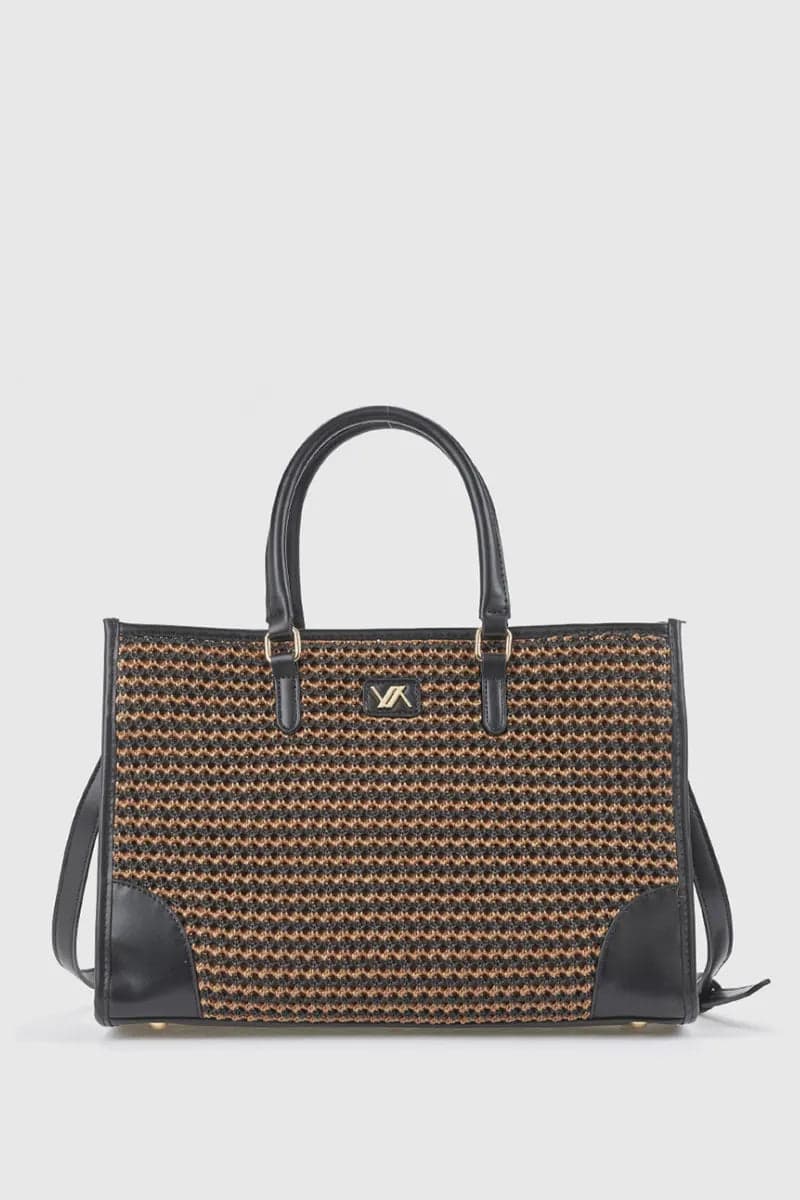 Borsa tote in tessuto intrecciato | Verde Fashion