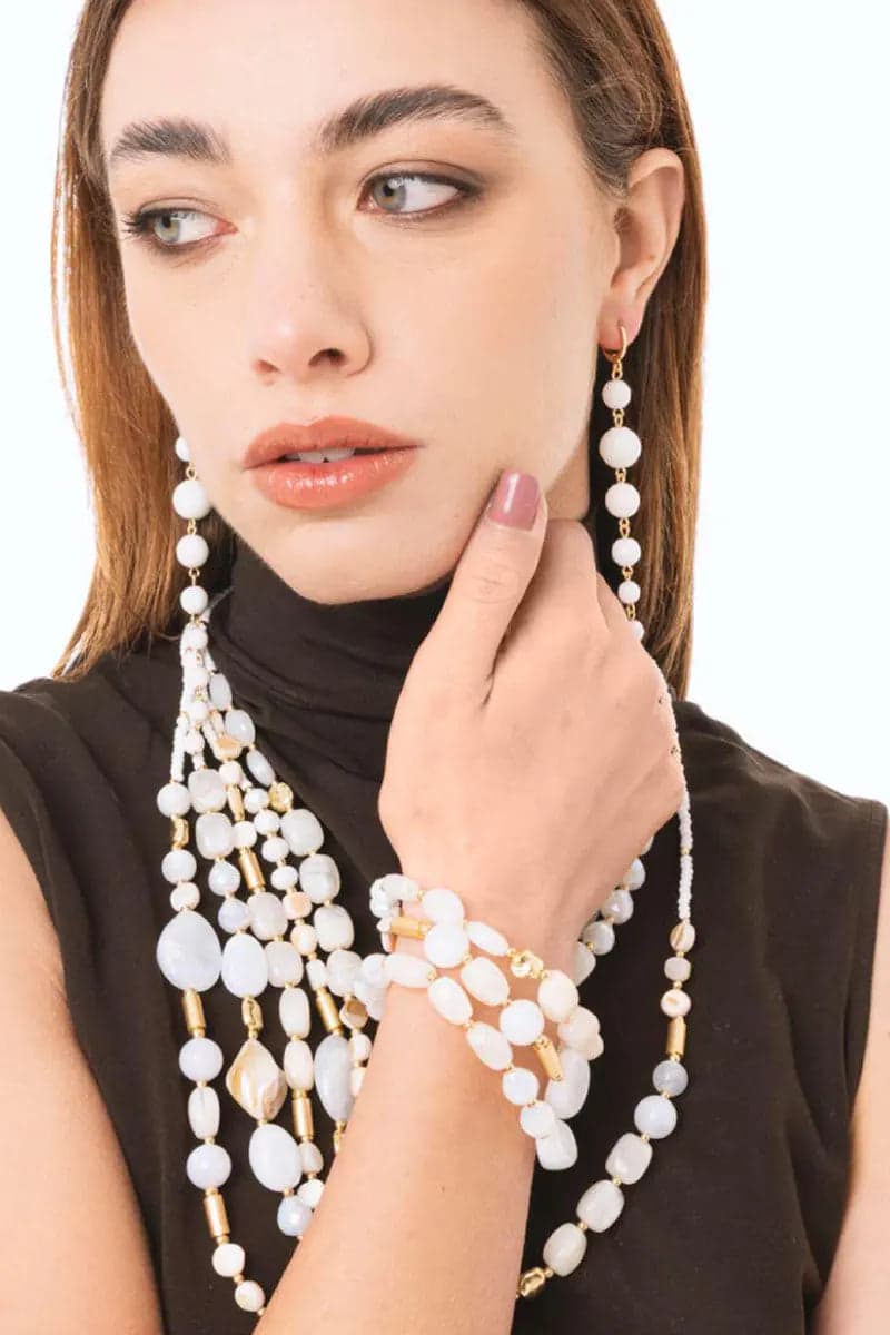 Bracciale elastico con pietre in vetro e acrilico | MYA ACCESSORIES in prodotto You Store - Messina, commercioVirtuoso.it