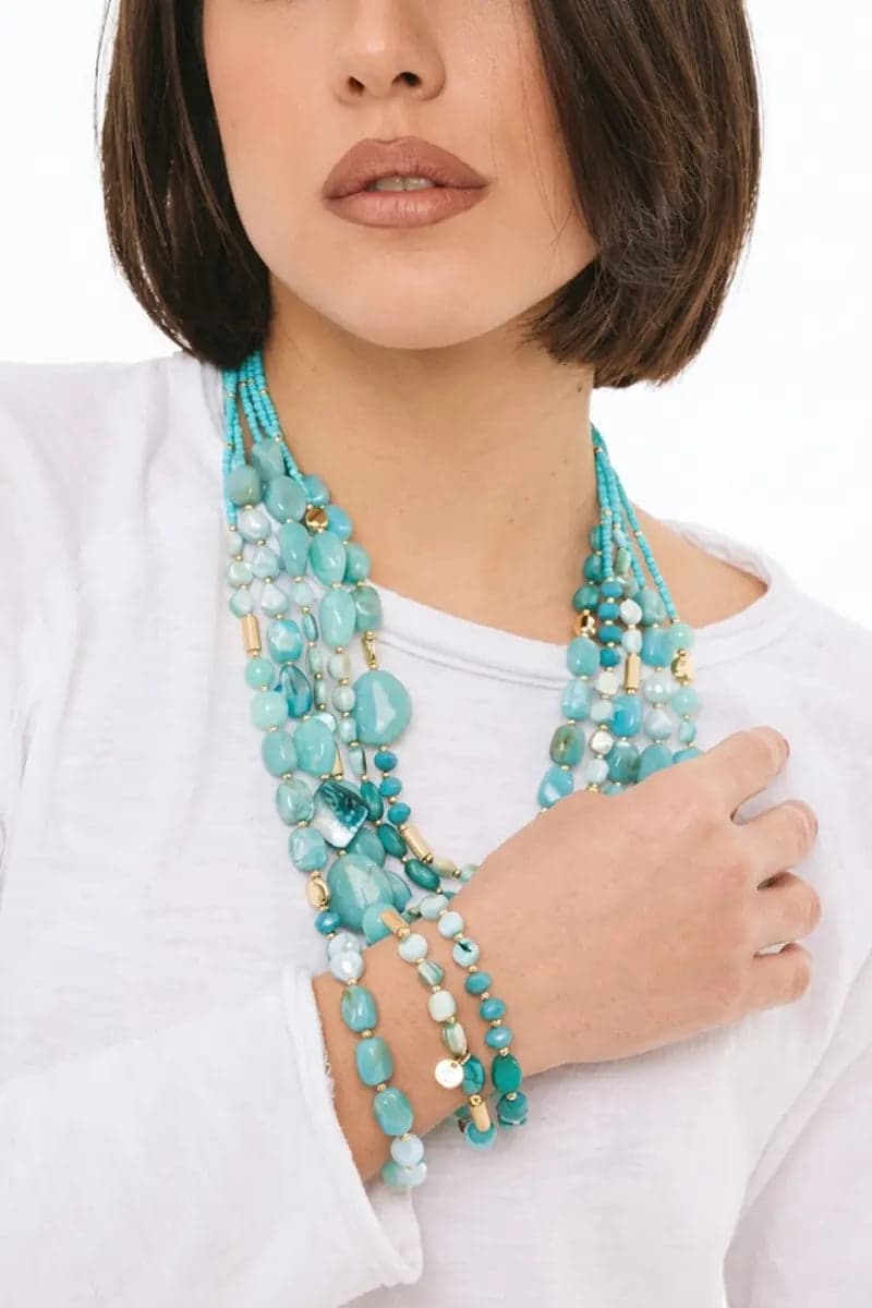 Bracciale elastico con pietre in vetro e acrilico | MYA ACCESSORIES in prodotto You Store - Messina, commercioVirtuoso.it