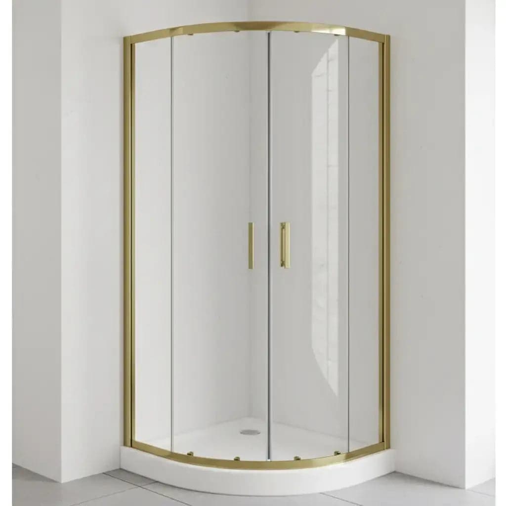 Box Doccia 80x80 Semicircolare Profili Oro Scorrevole H190 Trasparente in Box doccia Shopbagno.it - Roma, commercioVirtuoso.it