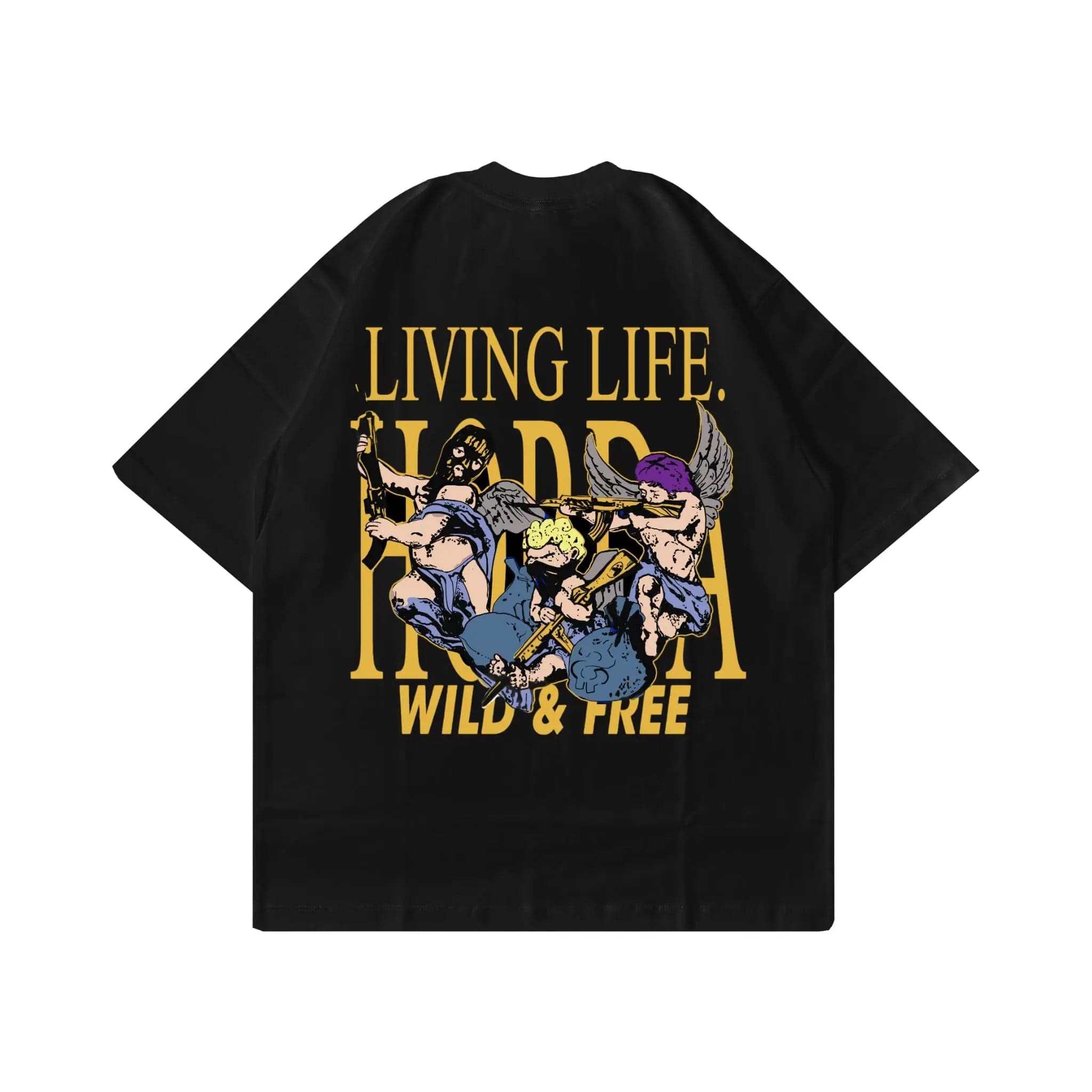 Boxy fit T-shirt 100% Cotone "Wild & Free" Horda Brand Streetwear