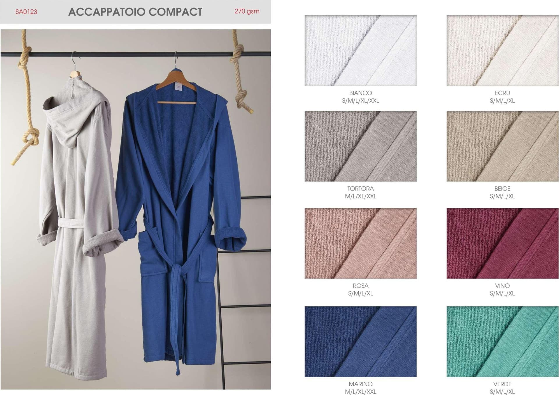 ACCAPPATOIO COMPACT CON CAPPUCCIO IN MICROSPUGNA UNISEX - MAE' in Accappatoi Falco Biancheria - Parete, commercioVirtuoso.it