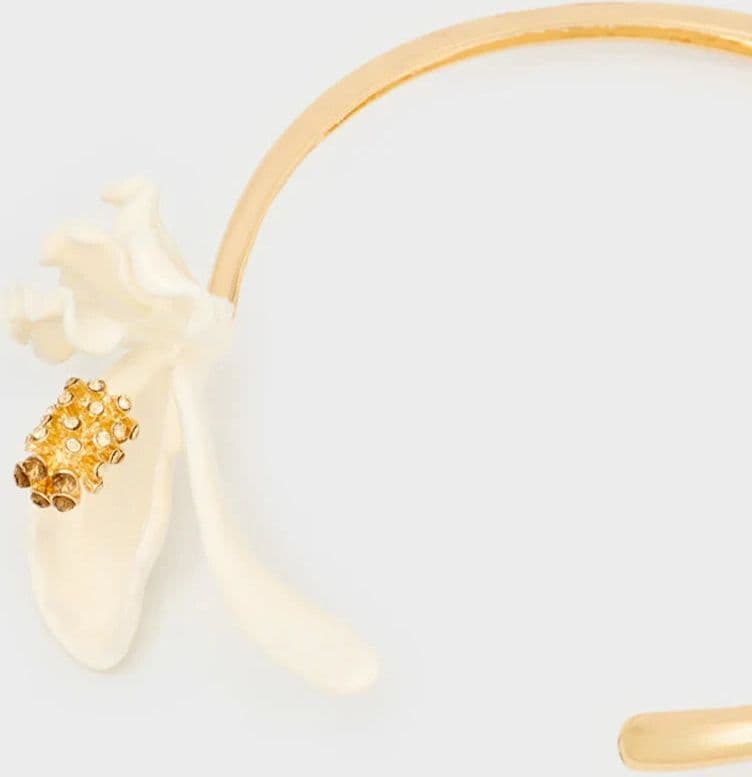 Choker rigido con fiore smaltato oro | NALÌ in prodotto You Store - Messina, commercioVirtuoso.it