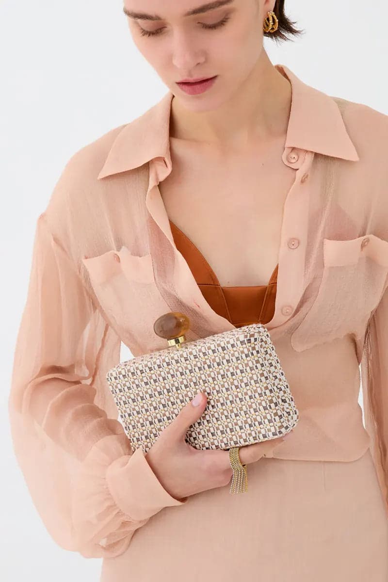 Clutch con tracolla e chiusura pietra | NALÌ in Pochette e Clutch You Store - Messina, commercioVirtuoso.it