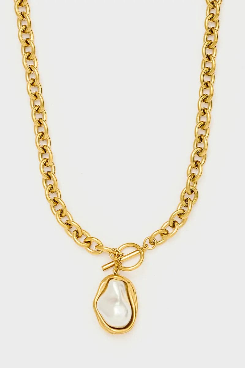 Collana chiusura toggle con perla | NALÌ in Collane You Store - Messina, commercioVirtuoso.it