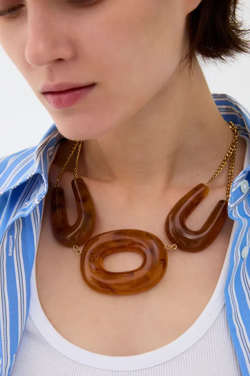 Collana in resina tartarugata | NALÌ in Collane You Store - Messina, commercioVirtuoso.it