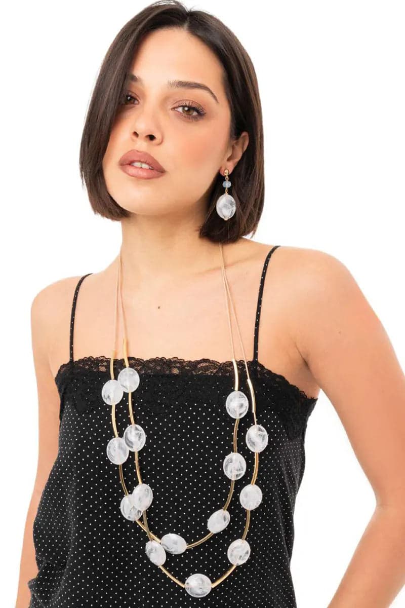 Collana lunga con pietre in acrilico | MYA ACCESSORIES in prodotto You Store - Messina, commercioVirtuoso.it
