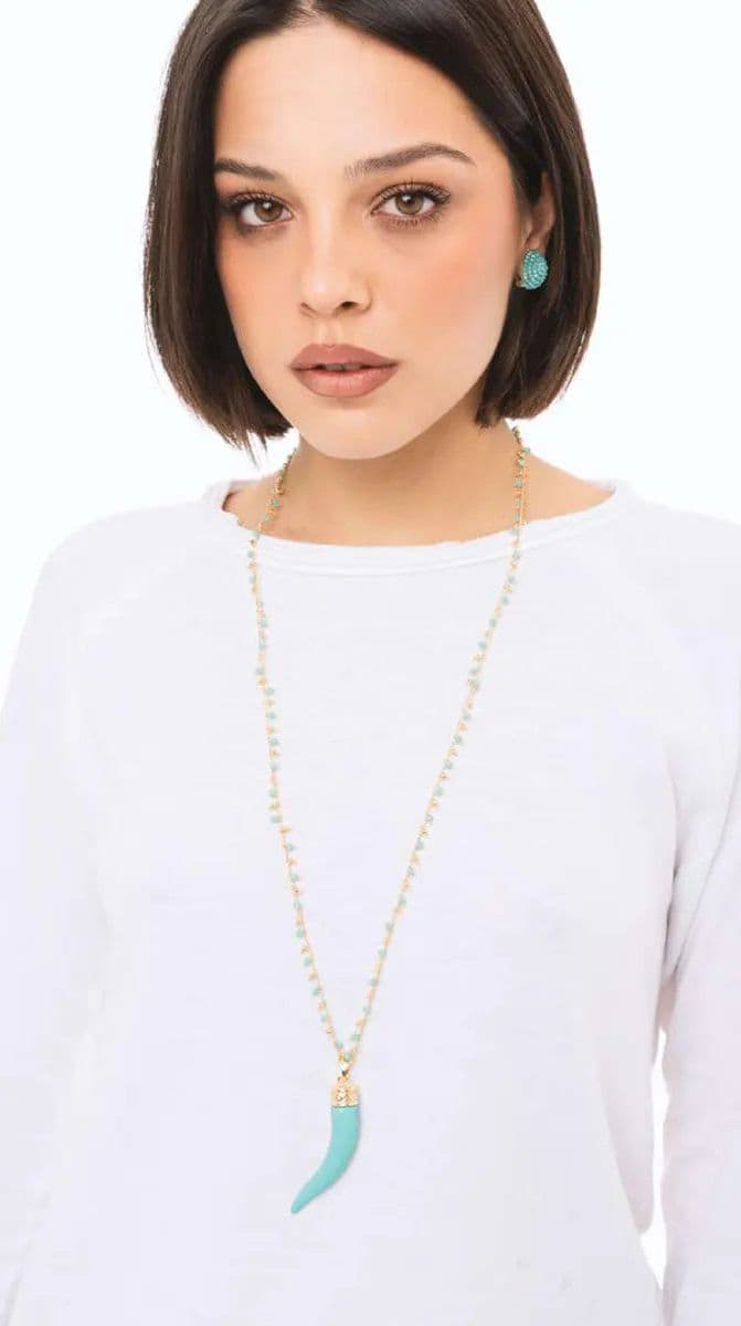Collana lunga catena con pendente corno | MYA ACCESSORIES in prodotto You Store - Messina, commercioVirtuoso.it