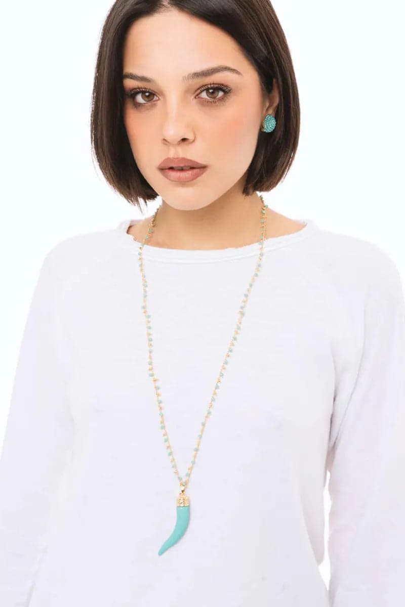 Collana lunga catena con pendente corno | MYA ACCESSORIES in prodotto You Store - Messina, commercioVirtuoso.it