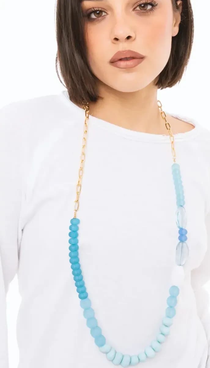 Collana lunga catena con pietre in acrilico | MYA ACCESSORIES in prodotto You Store - Messina, commercioVirtuoso.it