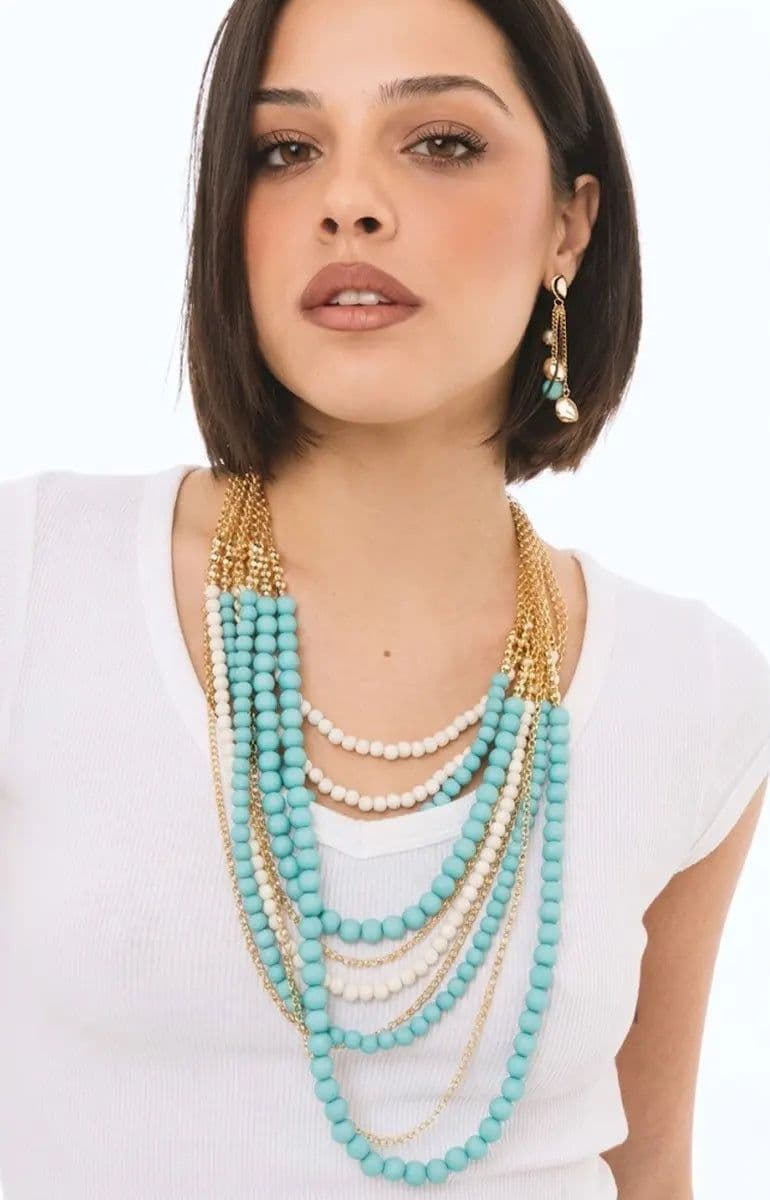 Collana girocollo multilinee con perle | MYA ACCESSORIES in prodotto You Store - Messina, commercioVirtuoso.it
