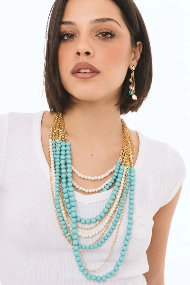 Collana girocollo multilinee con perle | MYA ACCESSORIES in prodotto You Store - Messina, commercioVirtuoso.it