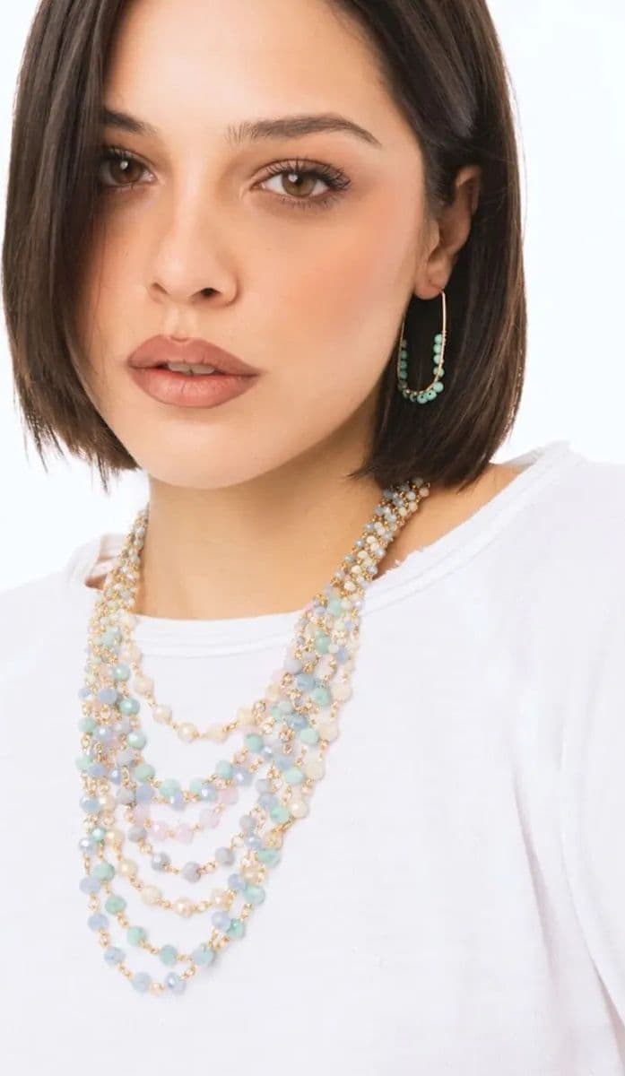 Collana girocollo multilinee con microcristalli | MYA ACCESSORIES in prodotto You Store - Messina, commercioVirtuoso.it