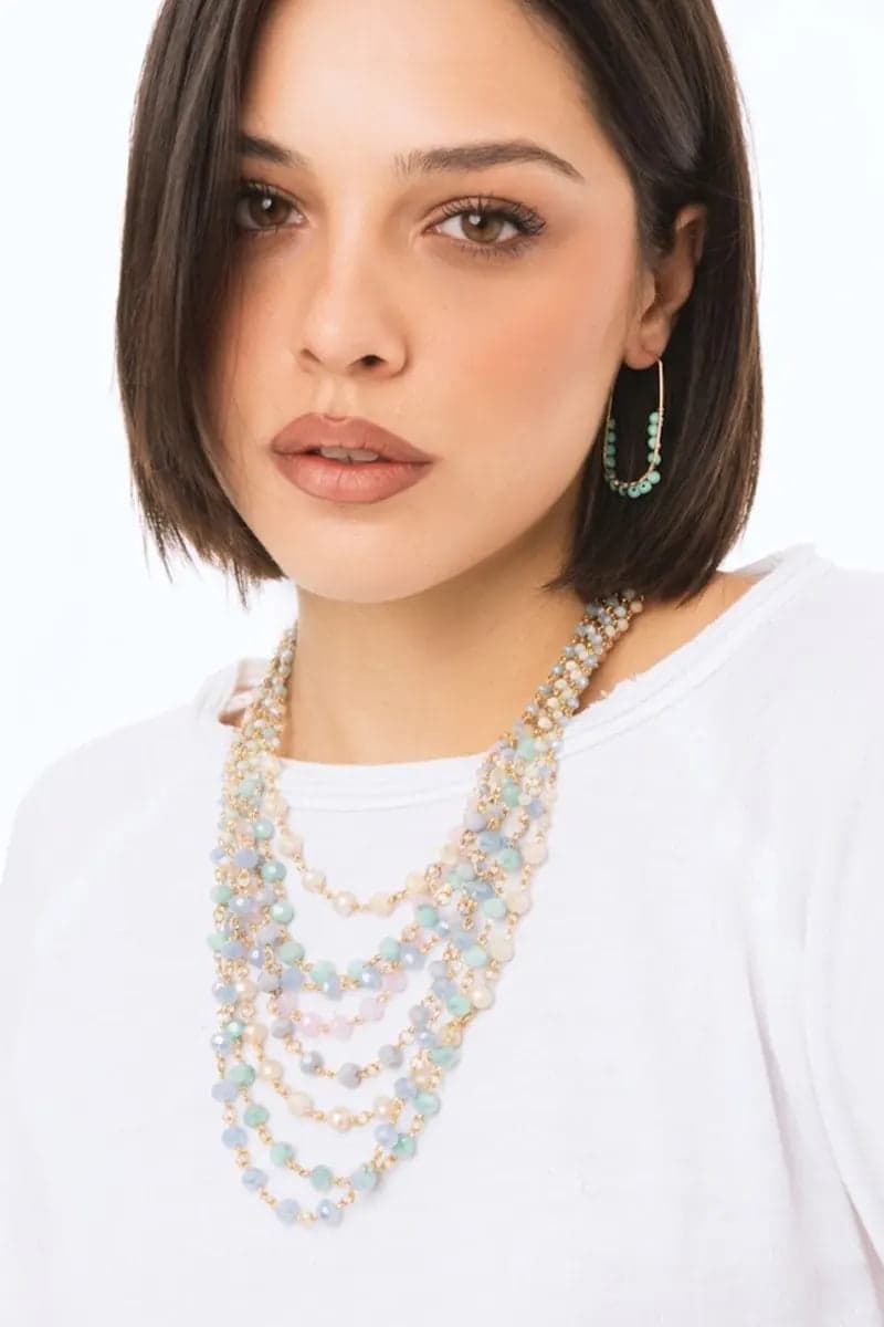 Collana girocollo multilinee con microcristalli | MYA ACCESSORIES in prodotto You Store - Messina, commercioVirtuoso.it
